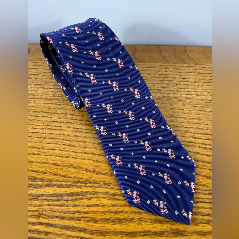 Knotty‎ & Nice Mens Neck Tie Santa Claus Blue Red Christmas Holiday Festive